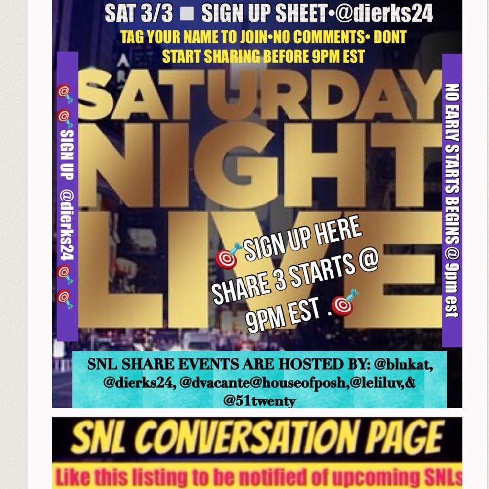 Closed SNL Tonight March 3, 2018 Sign up here